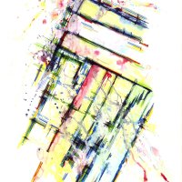 Ohne Titel - Aquarell, Salz, Künstlertusche - 100x70 cm - März 2019