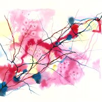 Ohne Titel - Aquarell, Salz - 2020 - 41 x 56 cm