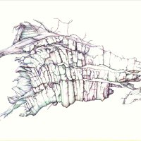 Ohne Titel/Untitled. Kugelschreiberzeichnung/Ballpoint Pen Drawing. 2019  70x100 cm.